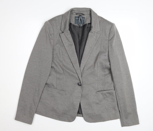 Dorothy Perkins Women’s Grey Size 14 Classic Single-Breasted Blazer