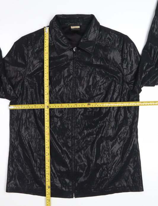 Tru City Women's Black Polyester Zip Jacket Size 10