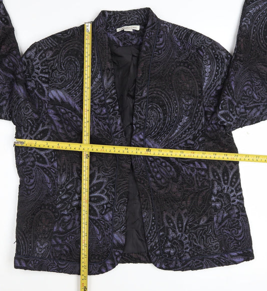 Coldwater Creek Women's Purple Paisley Velvet Jacket Size 12 Petite