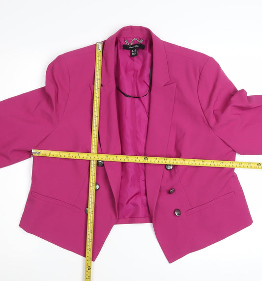 Simply Be Women's Pink Blazer Jacket UK 18 Plus Size Lined Smart