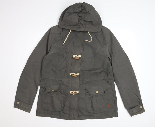 FatFace Women’s Green Hooded Toggle Jacket Size 14 Cotton Blend