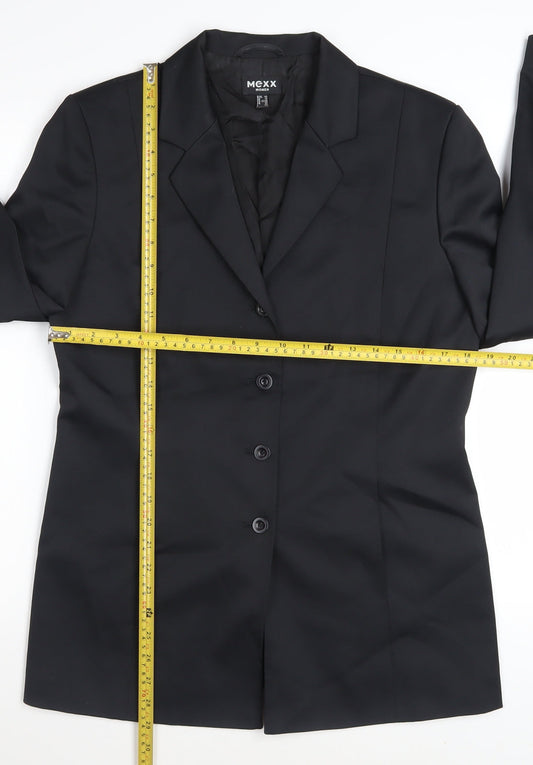 Mexx Women Black Size 14 Classic Single-Breasted Blazer
