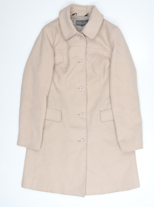 Laura Ashley Women’s Beige Mid-Length Button Coat Size 10