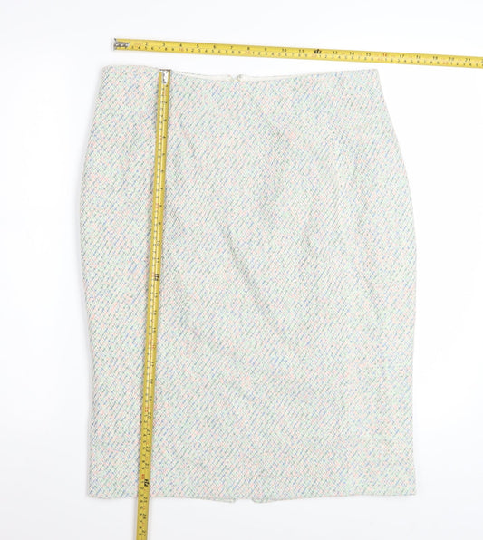 Hobbs Women’s Multicoloured Tweed Pencil Skirt Size 14