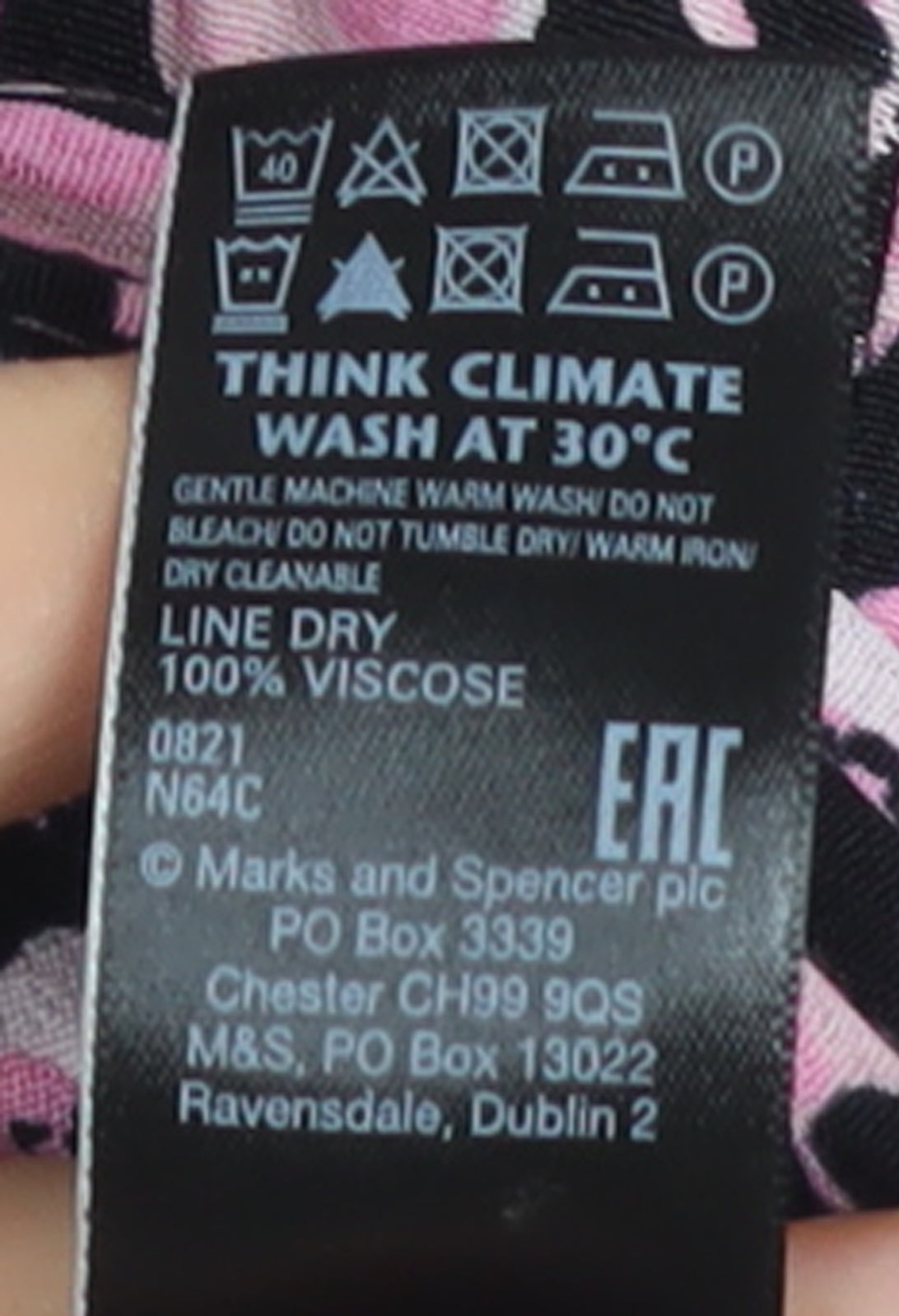 Marks and Spencer Women's Pink Floral Midi A-Line Dress Size 8