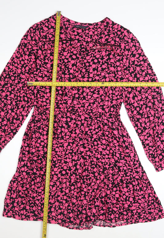Marks and Spencer Women’s Pink Floral A-Line Dress Size 10