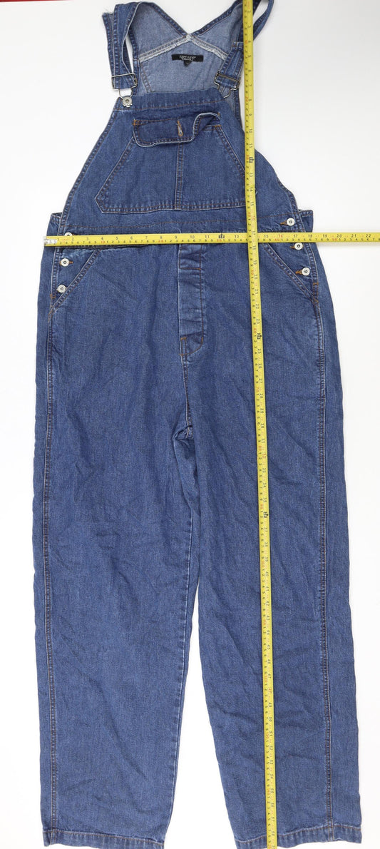 Karen Kane Essentials Women's Blue Denim Dungaree Jumpsuit L Casual