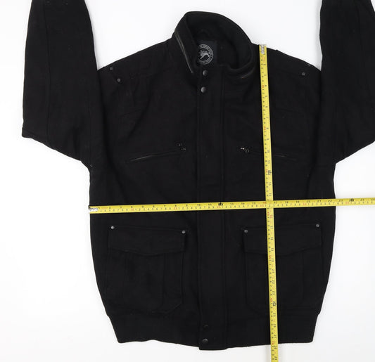 President Stone & Company Men’s Black Wool Blend Bomber Jacket M
