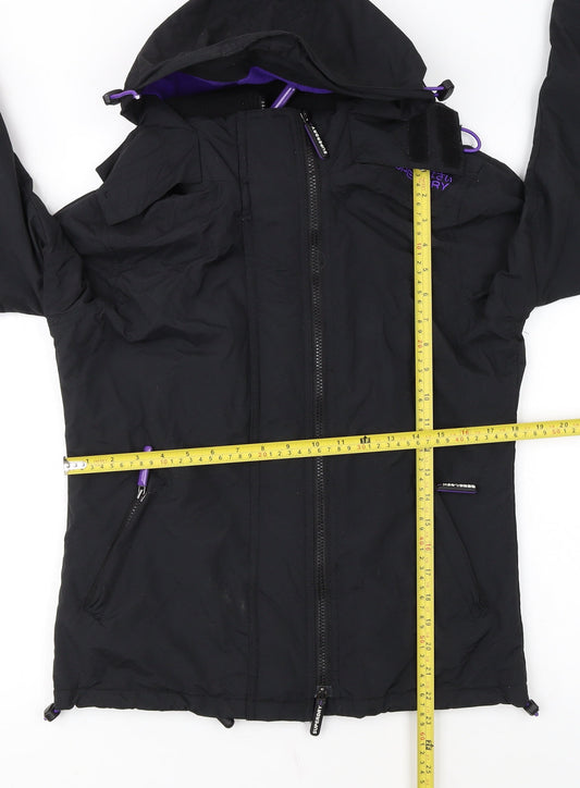Superdry Womens Black Windbreaker Hooded Jacket Size S