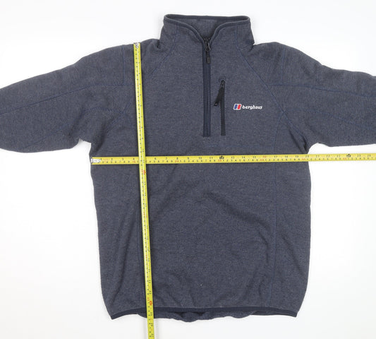 Berghaus Men Blue 1/4 Zip Fleece Pullover Sweatshirt M