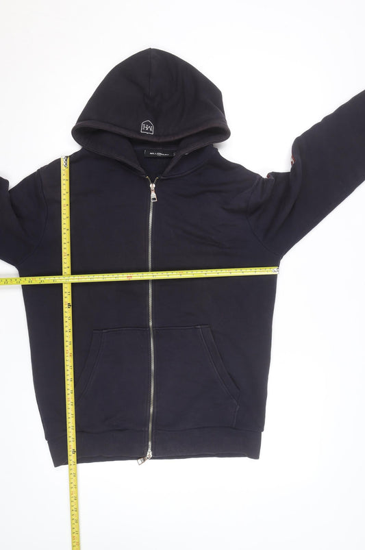 Millionaire Homme Men's Black Full Zip Hoodie M Logo Trim