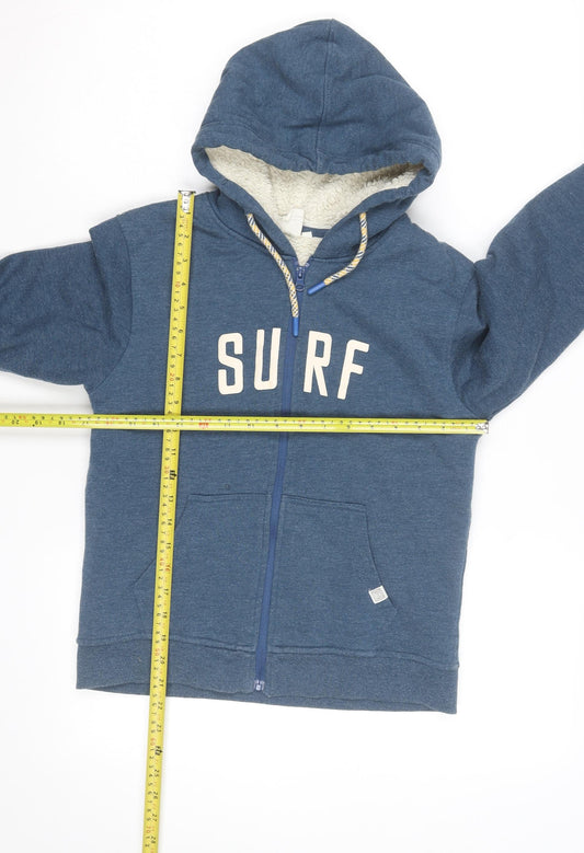 Saltrock Boys Blue Full Zip Surf Hoodie Sherpa Lined Size 13 Years