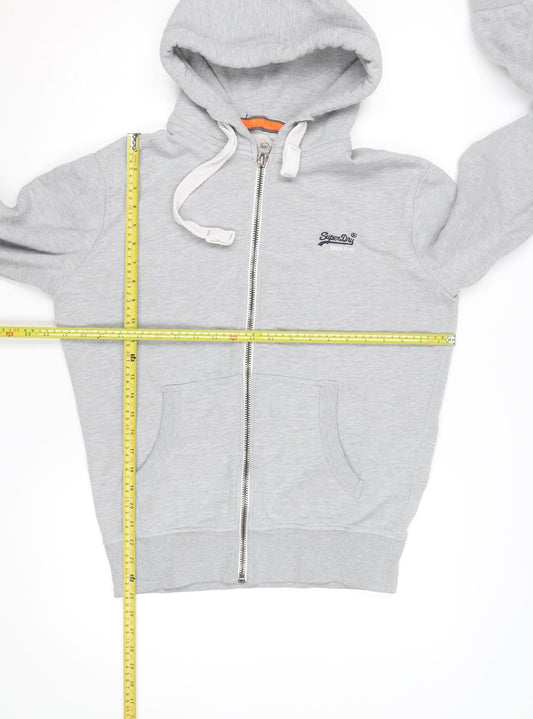 Superdry Men’s Grey Full Zip Hoodie M Orange Label Fleece