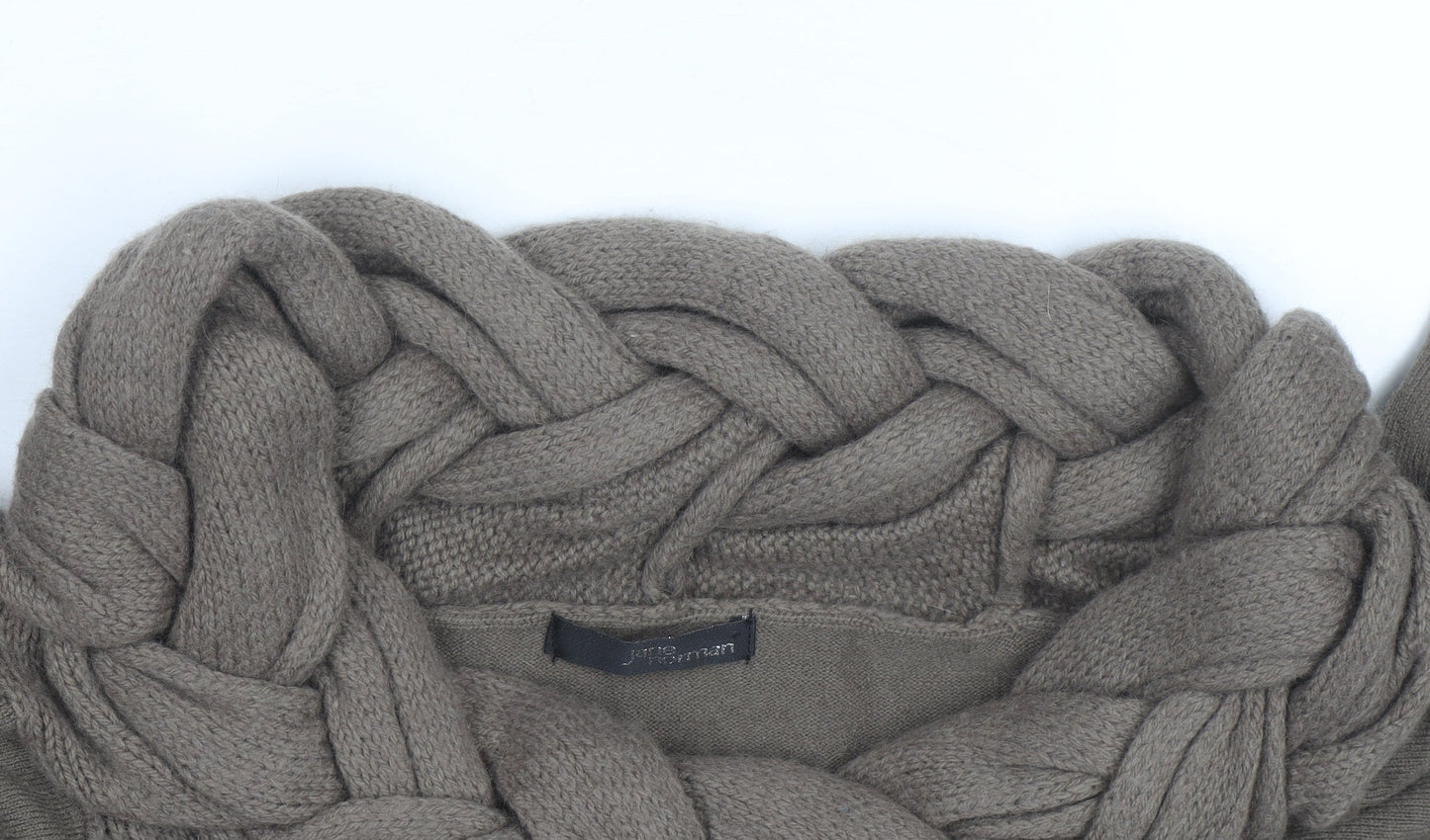 Julie Fagerholt Heartmade Women Brown Braided Boat Neck Jumper Size 12