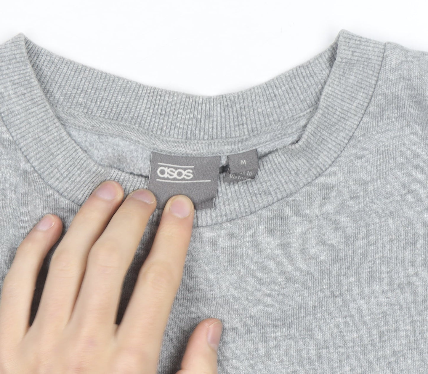 ASOS Men’s Grey Pullover Sweatshirt Size M Regular Fit Crew Neck