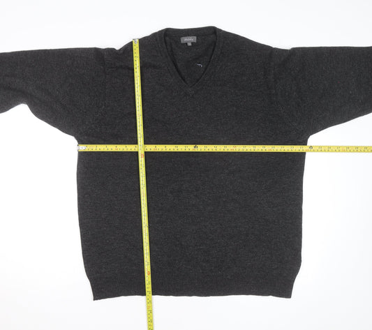 Wolsey Men’s Grey Wool V-Neck Pullover Jumper Size L
