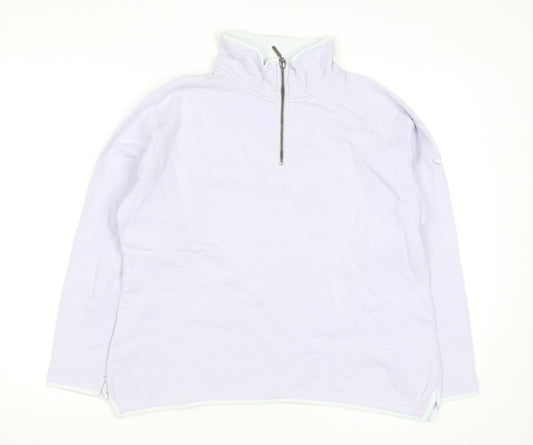 Additional front view of Crew Clothing Lilac 1/2 Zip Cotton Pullover Sweatshirt, size 12