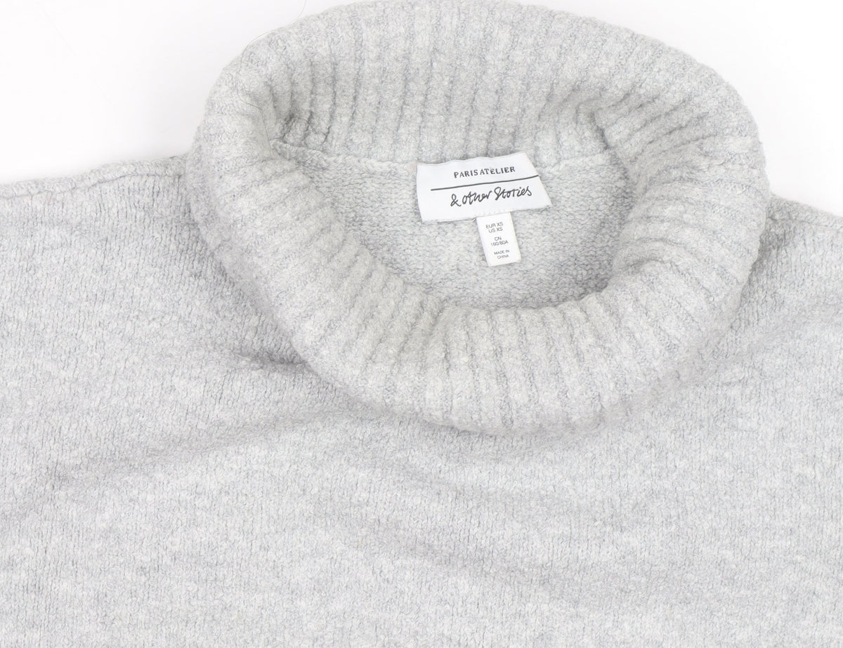 Additional view of & Other Stories unisex grey roll neck wool alpaca jumper xs