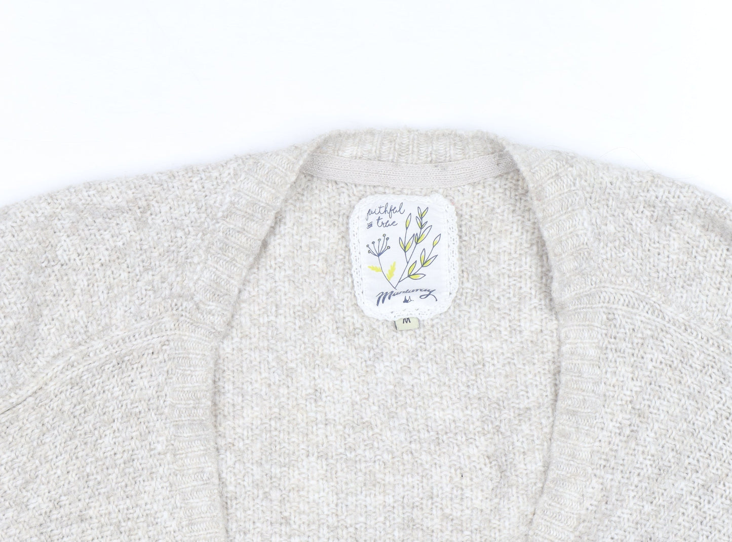 Marks and Spencer Women’s Beige Wool Blend Relaxed Fit Knit Cardigan M