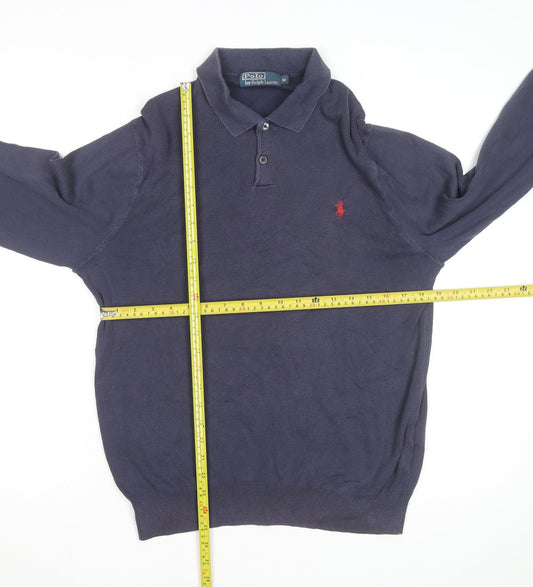 Ralph Lauren Men's Blue Long Sleeve Cotton Polo Shirt M