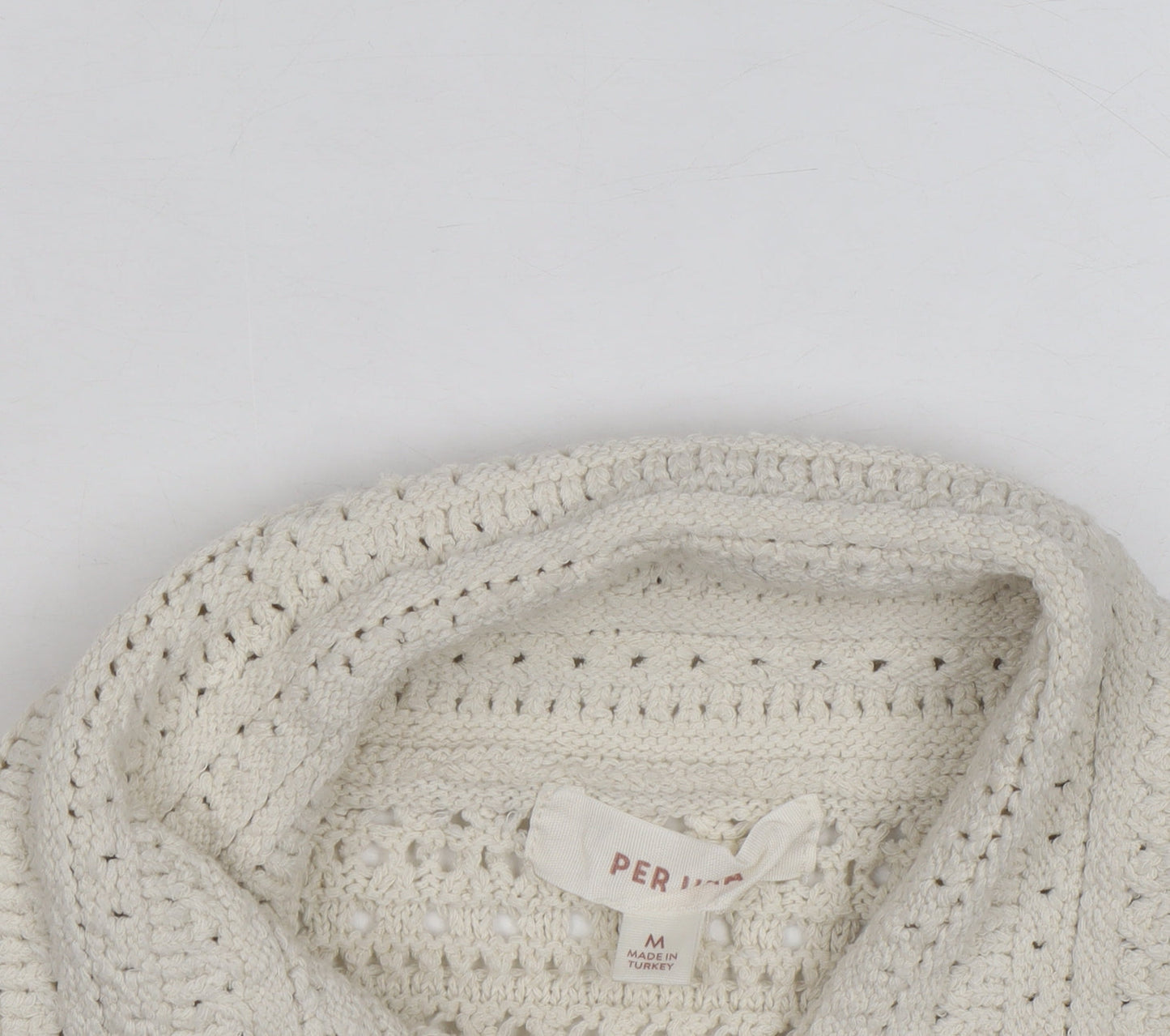 Marks and Spencer Women Ivory Crochet Cotton Cardigan M