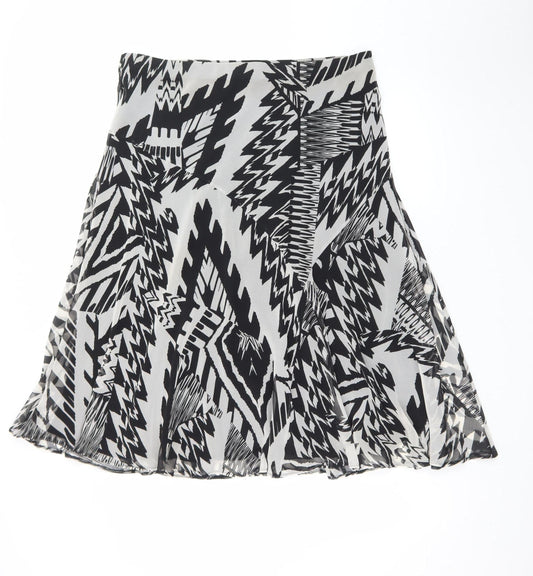 Marks and Spencer Women’s Black A-Line Geometric Chiffon Skirt Size 18