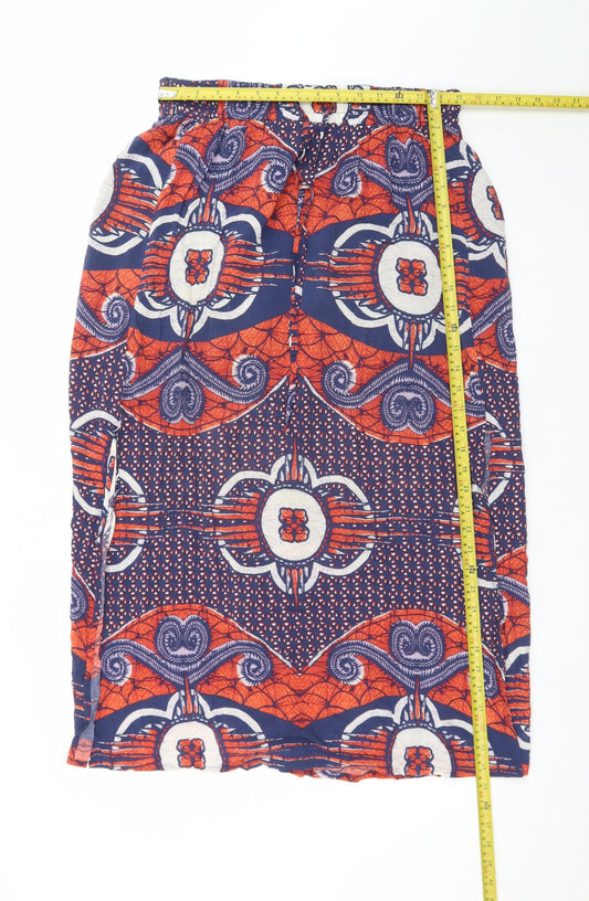 Next Womens Multicoloured A-Line Midi Skirt Size 14 Viscose