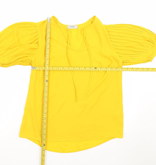 Soon Women's Yellow Puff Sleeve Tunic Blouse Size 10