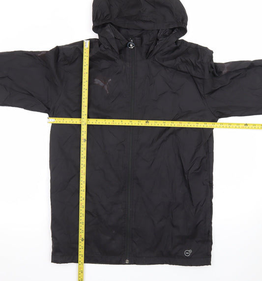 Puma Men's Black Hooded Windbreaker Jacket Size S