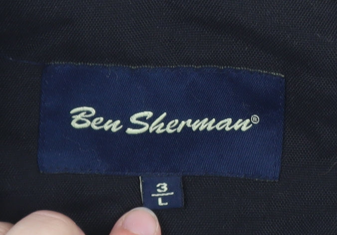 Ben Sherman Men’s Black L Windbreaker Jacket with Pockets