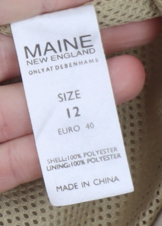 Maine New England Women’s Beige Full Zip Softshell Jacket Size 12