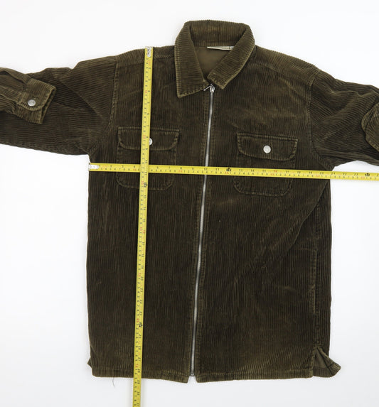 Giorgio Men's Brown Corduroy Zip Jacket Size 38 Regular Fit