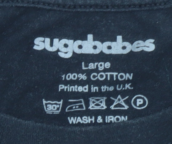 Sugababes Women's Black Cotton Band T-Shirt Size L