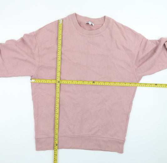 Reiss Men's Pink Cotton Crew Neck Pullover Sweatshirt XS