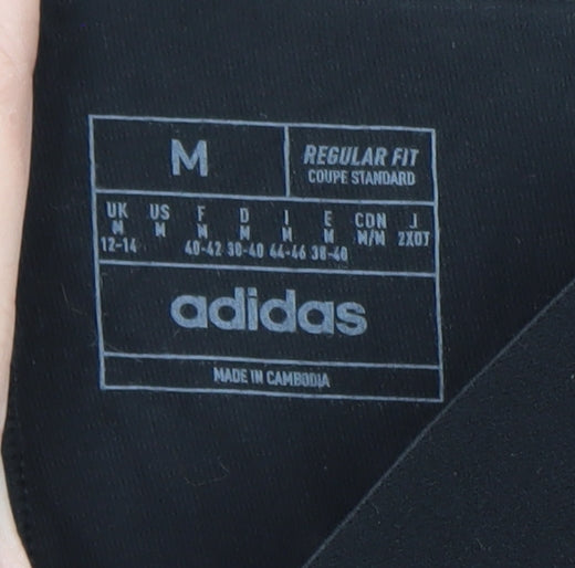 adidas Womens Black Side Stripe Ankle Leggings M