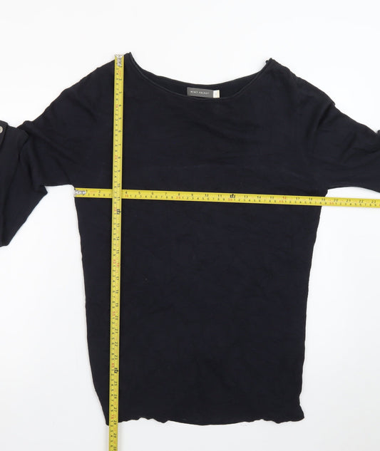 Mint Velvet Women's Black Size 12 Long Sleeve Boat Neck Zip Back Jumper