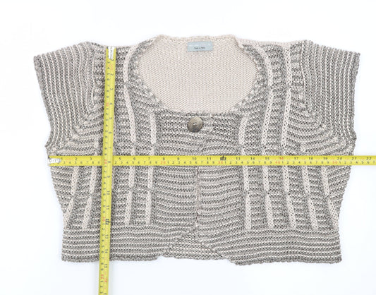 Marks and Spencer Women’s Beige Knit Sleeveless Cardigan Size 16