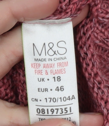 Marks and Spencer Women’s Pink Knit Pullover Jumper UK 18