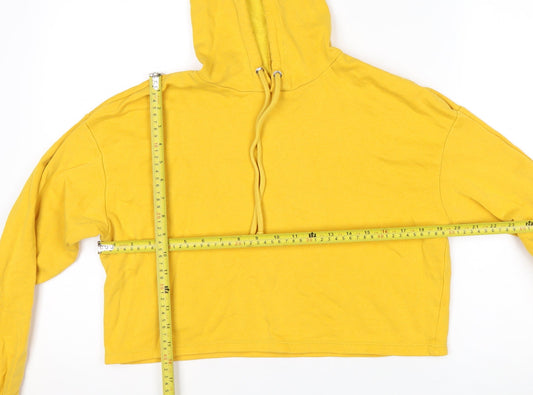H&M Divided Women’s Yellow Cropped Pullover Hoodie Size S