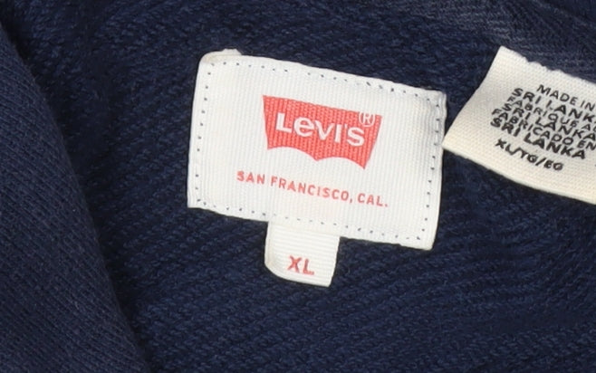Levi's Men's Blue XL Pullover Hoodie with Logo Graphic