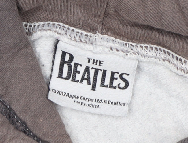 George Men's Grey The Beatles Pullover Hoodie Medium Cotton Fleece