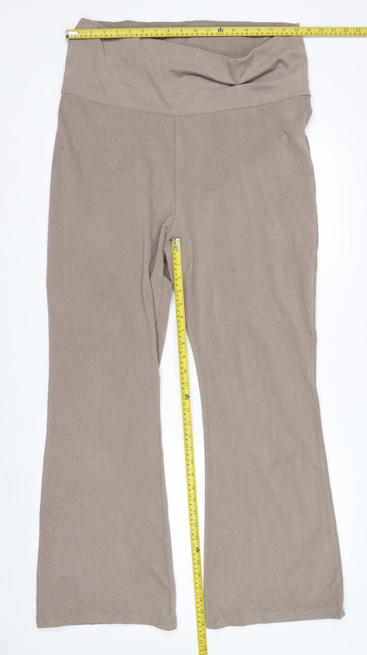 Reaktiv x Oti Mabuse Women's Beige XL Flared Stretch Trousers