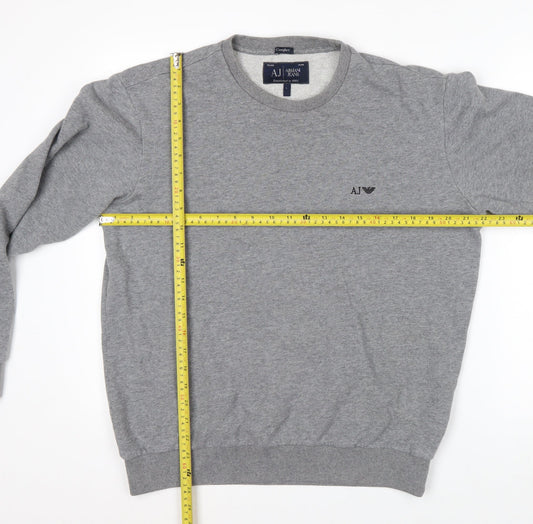 Armani Jeans Men's Grey Crew Neck Pullover Sweatshirt L