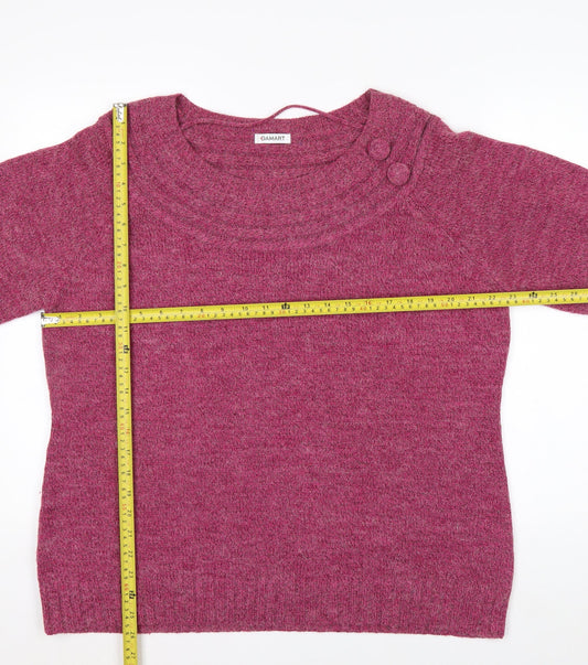 Damart Women’s Pink Crew Neck Pullover Jumper XL 22/24 Acrylic Blend