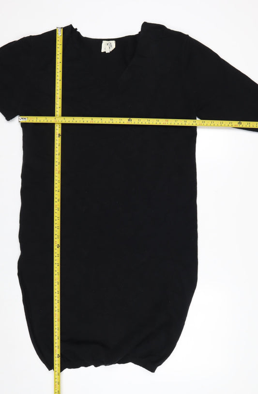 dRA Los Angeles Women Black S Pullover Knit Jumper Short Sleeve