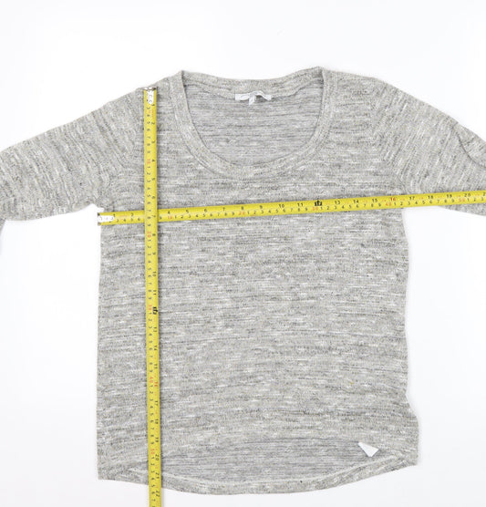 New Look Womens Grey Scoop Neck Knit Pullover Jumper Size 8