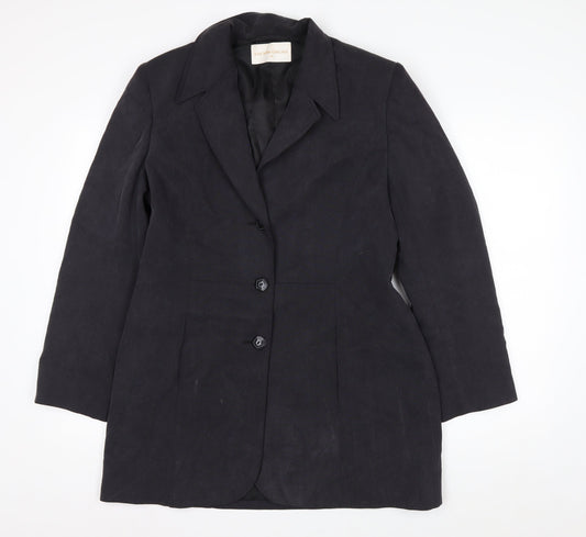 Country Casuals Women Black Size 14 Classic Lined Blazer
