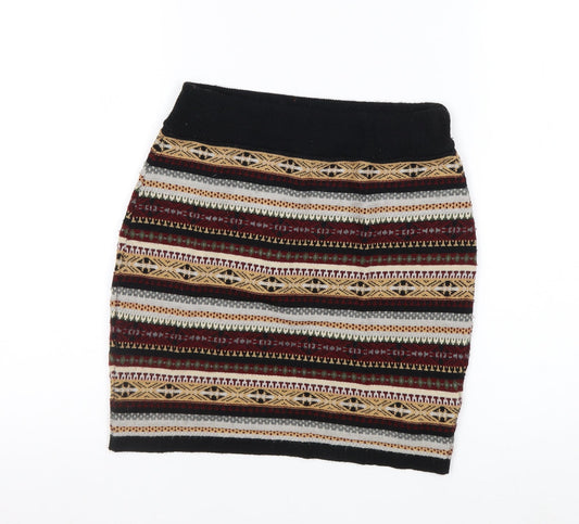 Miss Selfridge Women Multicoloured Knit Pencil Skirt Size 8