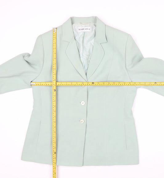 Marcona Women Mint Green Size 16 Classic Single-Breasted Blazer