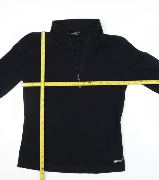 Gelert Womens Black Size 12 Fleece 1/2 Zip Pullover Sweatshirt